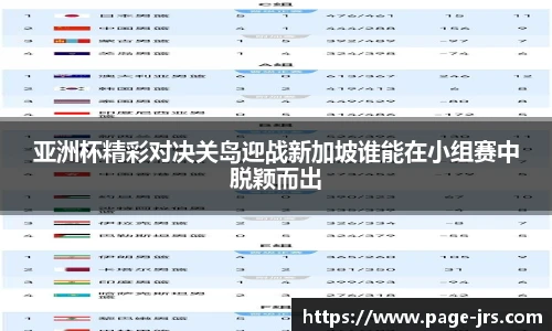 亚洲杯精彩对决关岛迎战新加坡谁能在小组赛中脱颖而出